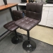 Mauve Black Leatherette Height Adjustable Swivel Bar Stool